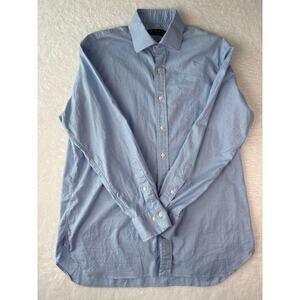 Polo Ralph Lauren Long Sleeve Button Down Shirt Size 16 32/33 Blue Glen Plaid